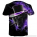 Fashion Print T Shirt Men Donci Cool 3D Skull Pattern Beach Casual Tees Purple B07QCX6SZG